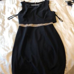 Black dress with embellished waist